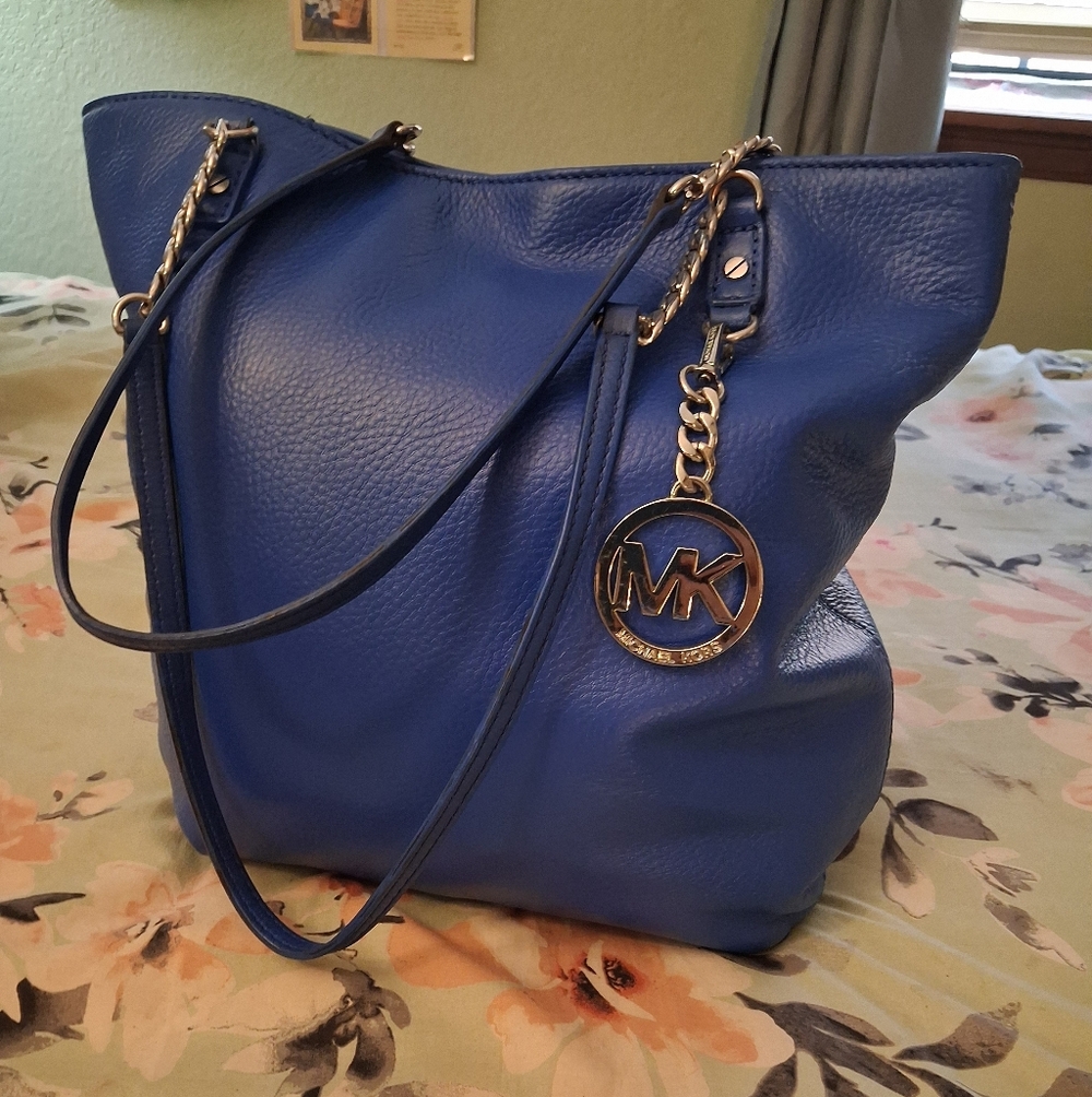 Michael Kors Handbag Jet Set Chain Tote Leather Royal BLUE